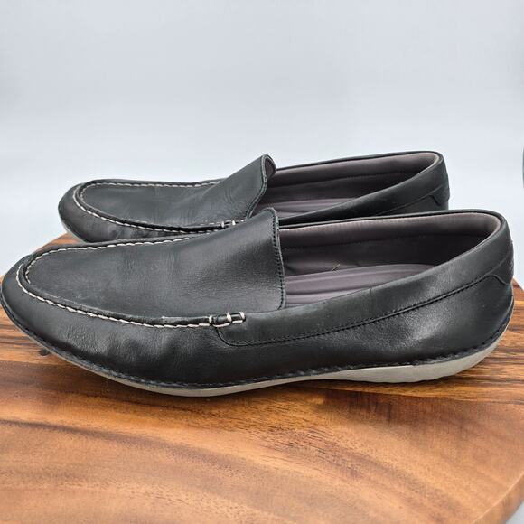 Cole Haan Shoes Men's 10.5 M Black Leather Slip On Venetian Driving Loafers - Picture 3 of 8